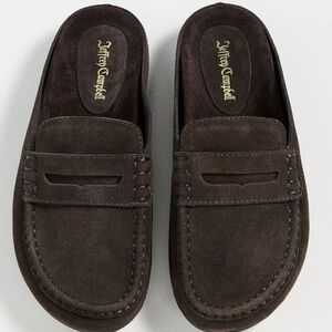 SOLD Campbell Miles Loafer Mule in Brown Suede